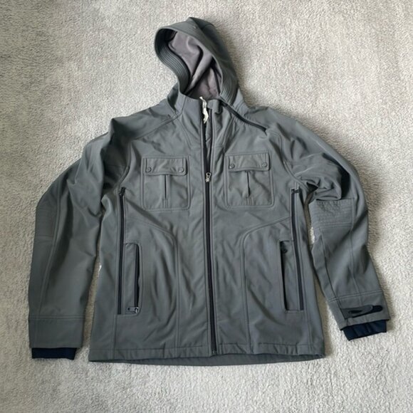 EC Lululemon Men's Softshell Hooded Jacket with Zipper Pockets - Size L
